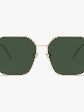Dojos Women's Gold Frame Sunglasses with Green Lenses - Stylish Square Design